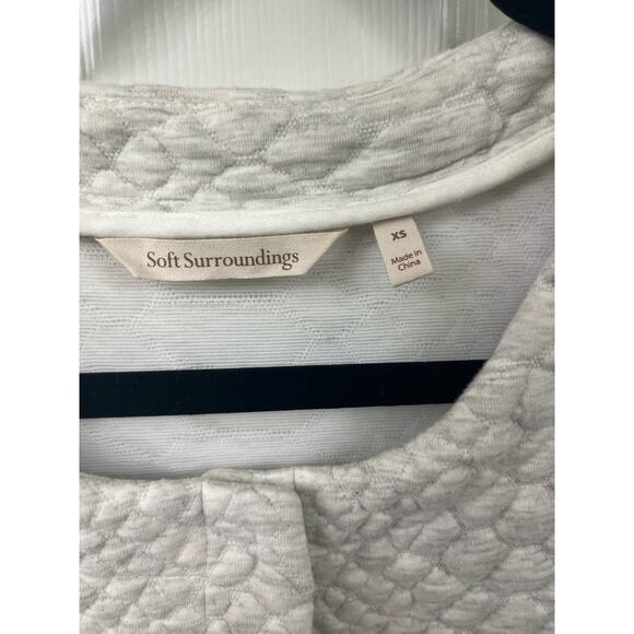 Soft surroundings Ivory Cream Snap Down Button Quilted Jacket XS S - Picture 6 of 8